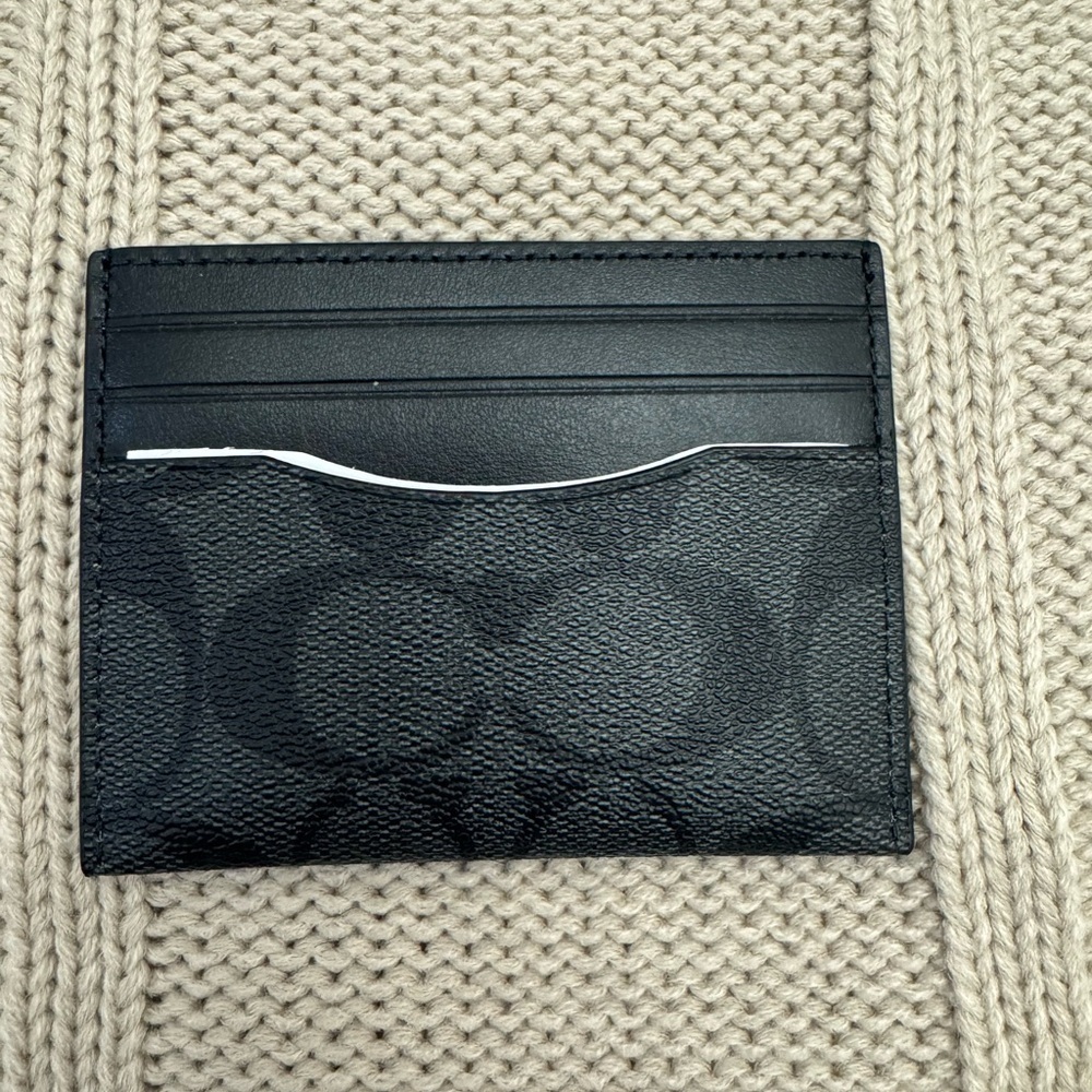 Coach Black Signature Card Holder